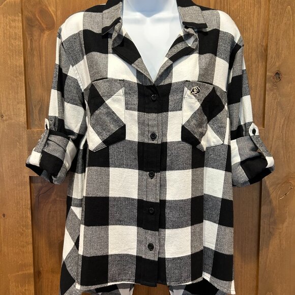 SKO BUFFS! CU Boulder Ladies Flannel Buffalo Check Top (NEW) - Picture 7 of 16